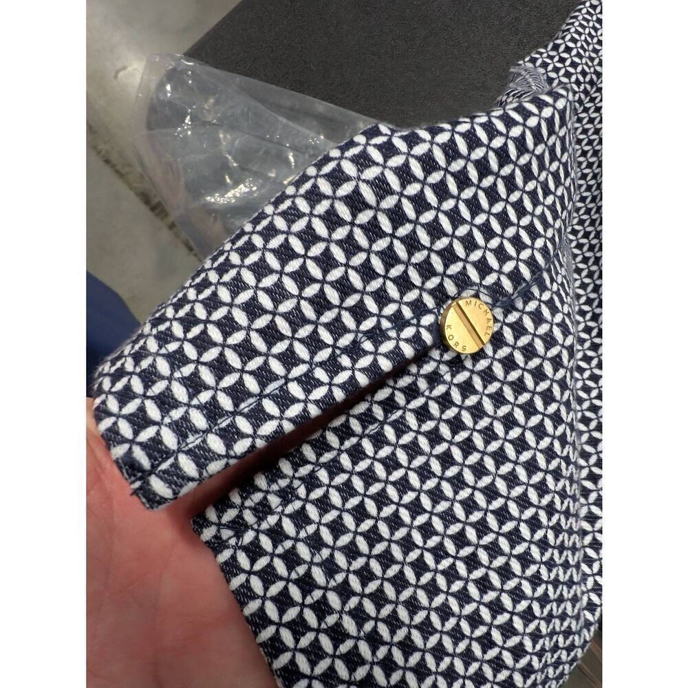 Michael Kors Basic True Navy Stretch Pants Checke… - image 6